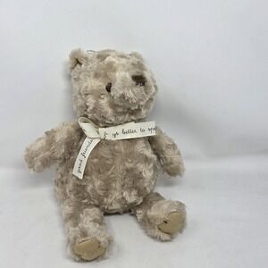 Disney Baby Classic Winnie The Pooh Plush Curly Swirl Fur Tan 12" Stuffed Bear